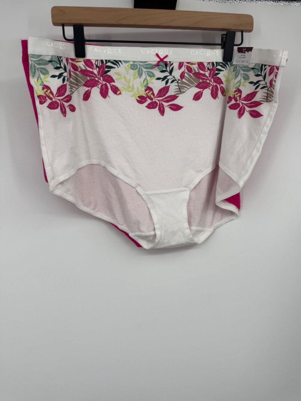 Lane Bryant Cacique cotton full brief panties 26/28 NWT 2 pairs white floral and